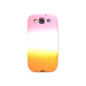 GALAXY S3 SC06D★3色のカラーグラデーションが目を引くケース!! TPU素材で滑りにくい♪【全4色】 ピンク/オレンジ