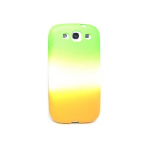 GALAXY S3 SC06D★3色のカラーグラデーションが目を引くケース!! TPU素材で滑りにくい♪【全4色】 グリーン/オレンジ
