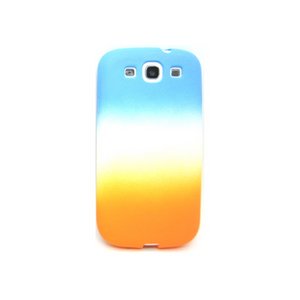 GALAXY S3 SC06D★3色のカラーグラデーションが目を引くケース!! TPU素材で滑りにくい♪【全4色】 ブルー/オレンジ