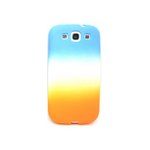 GALAXY S3 SC06D★3色のカラーグラデーションが目を引くケース!! TPU素材で滑りにくい♪【全4色】 ブルー/オレンジ