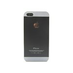 iPhone5★BACK SIDE ALUMI APPLE★背面がアルミでできたケース!! アップルマークのロゴが入ってオシャレに♪【全6色】 ブラック