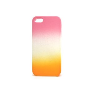 iPhone5★3色のカラーグラデーションが目を引くケース!! TPU素材で滑りにくい♪【全4色】 ピンク/オレンジ