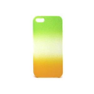 iPhone5★3色のカラーグラデーションが目を引くケース!! TPU素材で滑りにくい♪【全4色】 グリーン/オレンジ