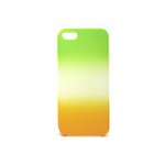 iPhone5★3色のカラーグラデーションが目を引くケース!! TPU素材で滑りにくい♪【全4色】 グリーン/オレンジ