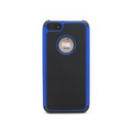 iPhone5★内側にTPU素材、外側にPC素材のＷハイブリッドケース!! アップルマークは隠さずにオシャレに♪【全5色】 ブルー