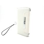 iPhone5★ビジネスシーンにもピッタリ!! PUレザーのシンプルで機能的なケース♪【全2色】 ホワイト