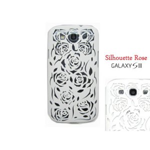 GALAXY S3 SC06D★Silhoute Rose Style Case★シルエットローズスタイルケース【全4色】 ホワイト
