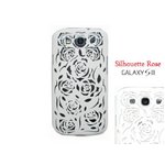 GALAXY S3 SC06D★Silhoute Rose Style Case★シルエットローズスタイルケース【全4色】 ホワイト