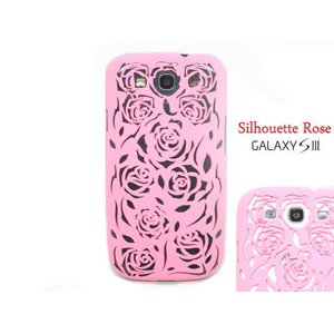 GALAXY S3 SC06D★Silhoute Rose Style Case★シルエットローズスタイルケース【全4色】 ピンク