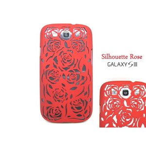 GALAXY S3 SC06D★Silhoute Rose Style Case★シルエットローズスタイルケース【全4色】 レッド