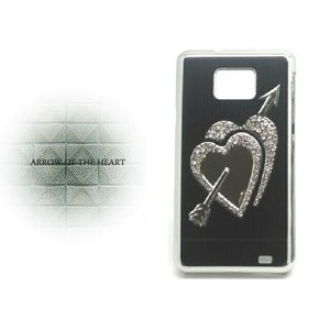 ドコモ★GALAXY S2 SC02C★豪華ラインストーン Arrow of the Heart STYLE ケース 【全4色】 ブラック