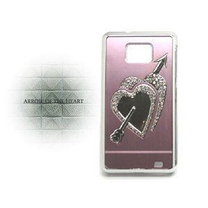 ドコモ★GALAXY S2 SC02C★豪華ラインストーン Arrow of the Heart STYLE ケース 【全4色】 ピンク
