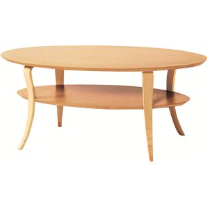 ローテーブル オーバル型 木製 棚収納付き NET-406NA ナチュラル 商品画像