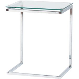 サイドテーブル スチール/強化ガラス製(ガラス天板) PT-15CL クリア 商品画像