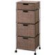 ラタンチェスト/タンス 4段 木製(籐)/スチール 幅43cm×奥行35cm×高さ101cm WCK-332BR ブラウン