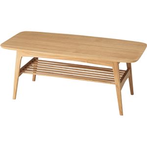センターテーブル 【Henry】ヘンリー 木製 棚収納付き HOT-534NA ナチュラル - 拡大画像