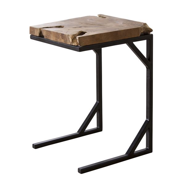 サイドテーブル ミニテーブル 幅40cm 木製 チーク 無垢材 スチール リビング ダイニング インテリア家具 お店 什器 備品 b04