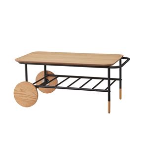 センターテーブル/ローテーブル 【幅92cm】 スチール×木製 収納棚付き 『オセロ』 END-111 商品画像