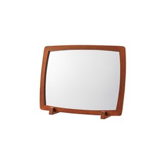 天然木ミラー/スタンドミラー 【幅52cm×奥行14.5cm×高さ41cm】 飛散防止ミラー NOR-109