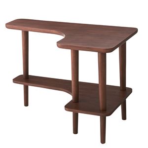 北欧調サイドテーブル/デザインミニテーブル 【幅80cm ウォールナット】 木製 棚付き NYT-781WAL 商品画像