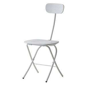 フォールディングチェア/折りたたみ椅子 【ホワイト】 高さ85cm スチールフレーム 木目調 PC-21WH 商品画像