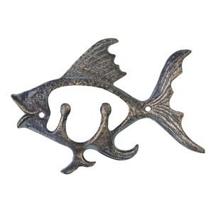 ウォールフック/壁面収納 【フィッシュ 魚】 幅20.5cm×奥行4.5×高さ15cm アイアン製 TTZ-355D