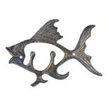 ウォールフック/壁面収納 【フィッシュ 魚】 幅20.5cm×奥行4.5×高さ15cm アイアン製 TTZ-355D