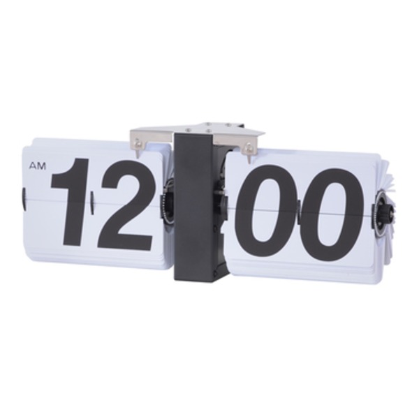 フリップクロック 時計 幅36×奥行8.5×高さ14cm 掛け・置き対応 単1乾電池 リビング ダイニング ベッドルーム b04