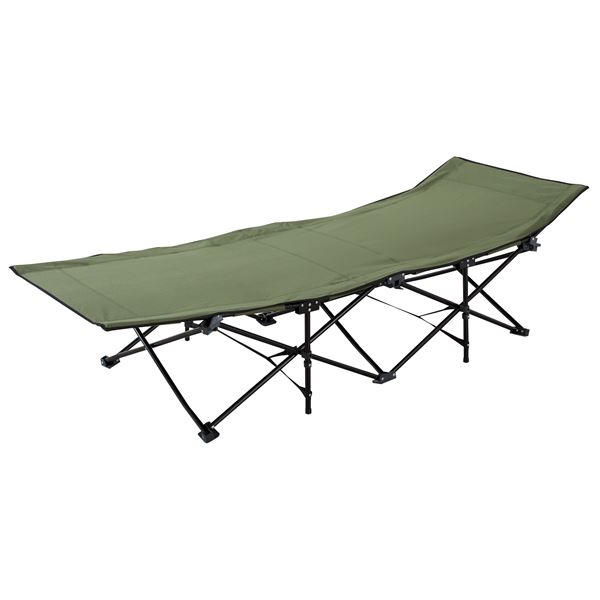 折りたたみベッド 190×35×67cm グリーン 収納袋付き スチール サンシャインベッド アウトドア キャンプ レジャー b04