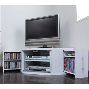 スライド収納庫付コーナーテレビ台 tc-085n-wh