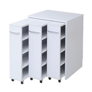 1cmピッチ隙間収納 収納BOX ロータイプ D44.5用 3連セット YHK-0208SET3-WH