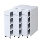 1cmピッチ隙間収納 収納BOX ロータイプ D44.5用 3連セット YHK-0208SET3-WH