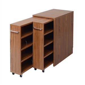 1cmピッチ隙間収納 収納BOX ロータイプ D59.5用 2連セット YHK-0209SET2-LBR