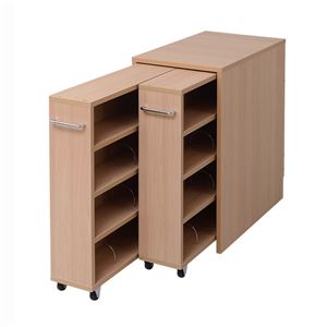 1cmピッチ隙間収納 収納BOX ロータイプ D59.5用 2連セット YHK-0209SET2-NA
