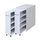 1cmピッチ隙間収納 収納BOX ロータイプ D59.5用 2連セット YHK-0209SET2-WH 〔すきま収納〕