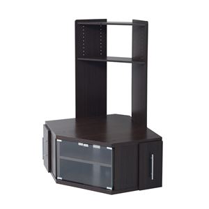 スライド収納庫付コーナーテレビ台 ハイタイプ SGT-0105-DB