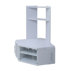 スライド収納庫付コーナーテレビ台 ハイタイプ SGT-0105-WH