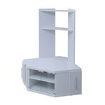 スライド収納庫付コーナーテレビ台 ハイタイプ SGT-0105-WH
