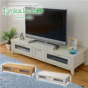 Lycka land ローボード（テレビ台/テレビボード） 145cm幅 FLL-0032-WH ホワイト - 拡大画像