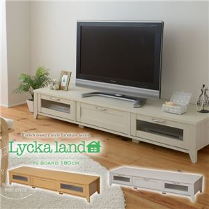 Lycka land ローボード（テレビ台/テレビボード） 180cm幅 FLL-0033-WH ホワイト - 拡大画像