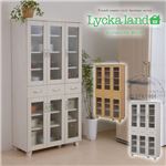 Lycka land 食器棚 90cm幅 FLL-0012-WH ホワイト