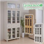 Lycka land 食器棚 90cm幅 上置きセット FLL-0012SET-WH ホワイト