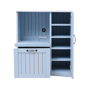 フレンチカントリー家具 キッチンカウンター 幅75 フレンチスタイル ブルー&ホワイト 商品画像
