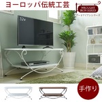 【ロートアイアンシリーズ テレビ台 ホワイト IRI-0050-WH】 アイアン 脚 アンティーク風 クラシック レトロ アイアン家具 テレビ台 一人暮らし