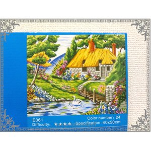 大人のぬり絵セット  E061 全24色 　《風景画》キャンバスサイズ40cm×50cm