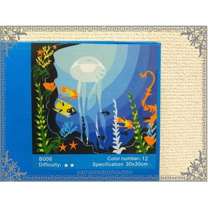 大人のぬり絵セット B006 全12色 《イメージ・海底》キャンバスサイズ30cm×30cm