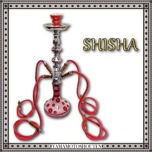 【水タバコ】シーシャ・HOOKAH（フーカー）/yms075/RED/73cm　※本体のみ