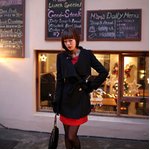 ラシャ素材・スタンドカラーコート黒色Mサイズ
