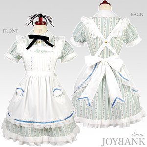 ブルーフラワー アリスドレスセット☆ノベルティストライプ柄 【3L】 《大きいサイズ》 ブルーフラワー アリスドレスセット☆ノベルティストライプ柄 【3L】 《大きいサイズ》