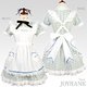 ブルーフラワー アリスドレスセット☆ノベルティストライプ柄 【3L】 《大きいサイズ》 - 縮小画像2